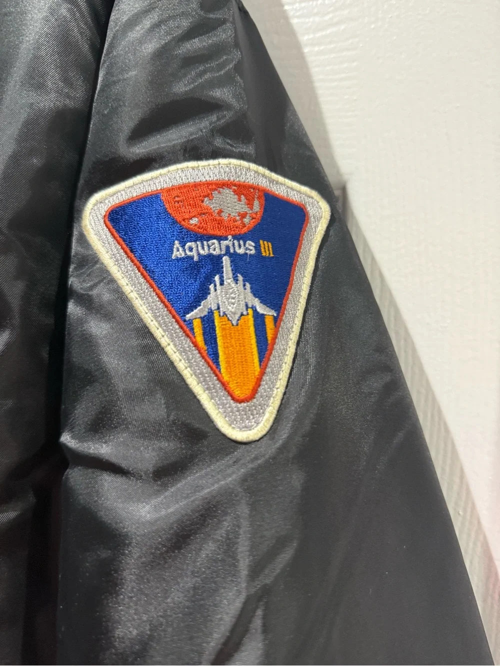 Black Bomber Jacket with Orange Lining - Pilot Style